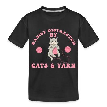 Tricoter aiguille à tricoter laine drôle - T-shirt bio Premium Enfant - noir - Devant