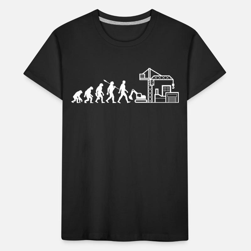 Evolution - Construction Site - Construction Worker Kids' Premium Organic T-Shirt