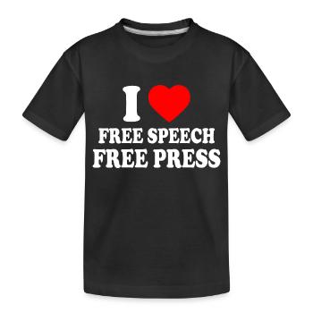 i love free speech free press - Kinder Premium Bio T-Shirt - Schwarz - Vorne