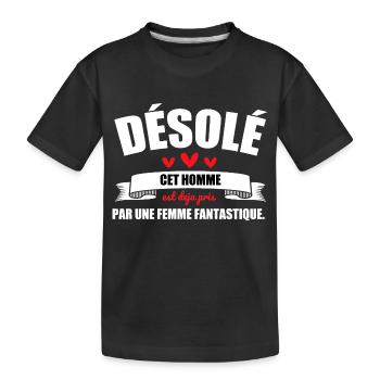 Sorry, dieser Mann ist schon vergeben - Kinder Premium Bio T-Shirt - Schwarz - Vorne