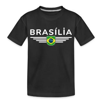 Brasília T-shirt for fans and travelers - Kids' Premium Organic T-Shirt - black - Front