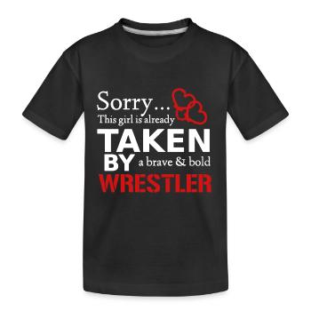Taken By A Brave And Bold Wrestler - Kids' Premium Organic T-Shirt - black - Front