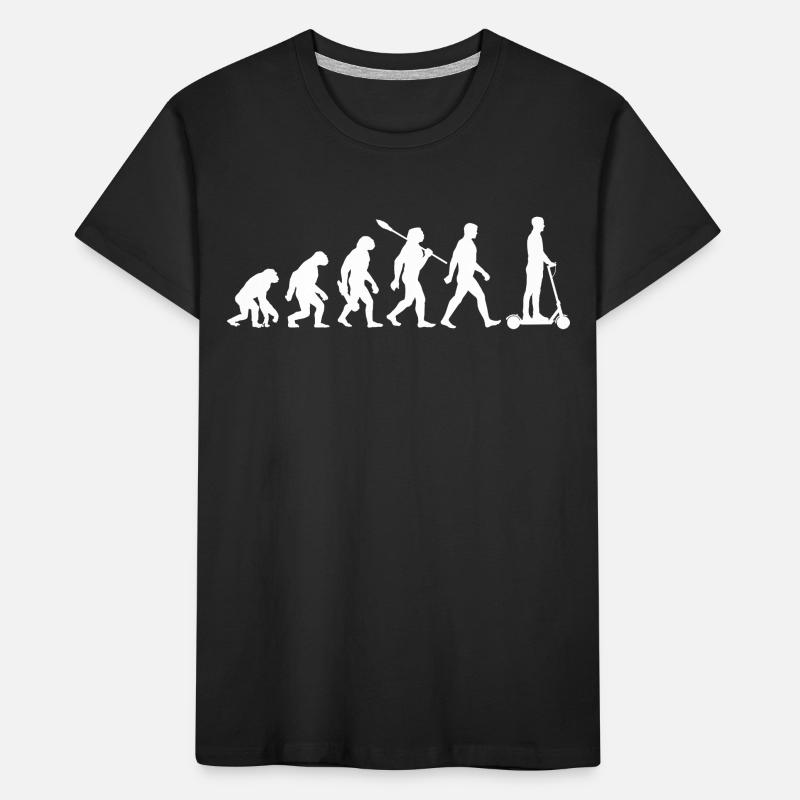 Evolution E-Scooter, Elektro Roller mit Akku Kinder Premium Bio T-Shirt