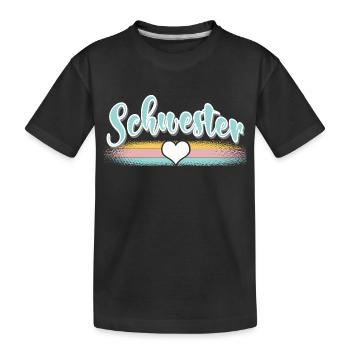 Schwester - Kinder Premium Bio T-Shirt - Schwarz - Vorne