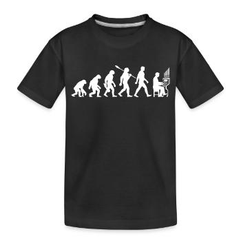 Evolution - Organist - Organ - Organ Pipes - Kids' Premium Organic T-Shirt - black - Front