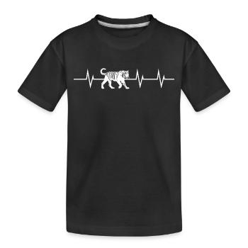 Heartbeat of a Tiger - Kids' Premium Organic T-Shirt - black - Front