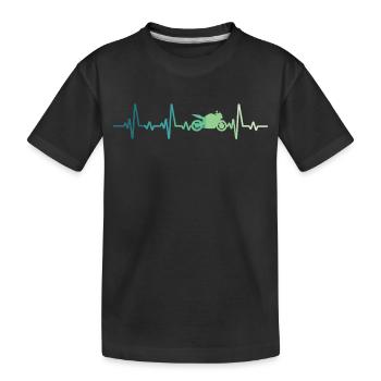 moto motard battement de coeur motorcycle  - T-shirt bio Premium Enfant - noir - Devant