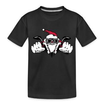 Père Noël sur moto - T-shirt bio Premium Enfant - noir - Devant