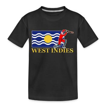 West Indies Cricket Player - Kids' Premium Organic T-Shirt - black - Front