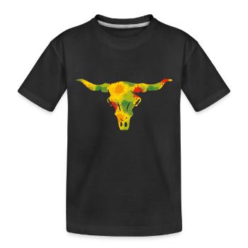 Stierkopf - Spritzer - Kinder Premium Bio T-Shirt - Schwarz - Vorne