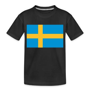 Nationalflagge von Schweden - Kinder Premium Bio T-Shirt - Schwarz - Vorne