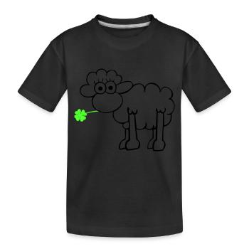 Les moutons avec du trèfle - T-shirt bio Premium Enfant - noir - Devant