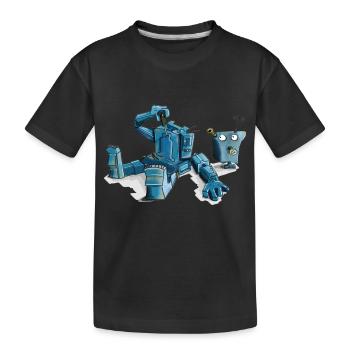 Roboter - Kinder Premium Bio T-Shirt - Schwarz - Vorne