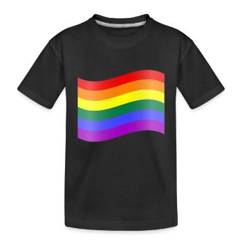 Drapeau arc-en-ciel - T-shirt bio Premium Enfant - noir - Devant
