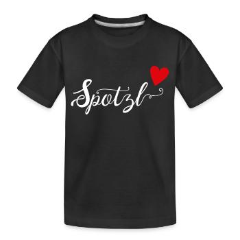 Spotzl gift Bavarian dialect Valentine's Day - Kids' Premium Organic T-Shirt - black - Front