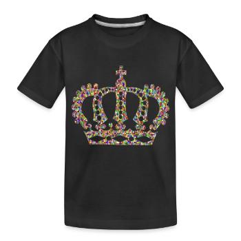 krone crown koenig king castle schloss tower burg1 - Kinder Premium Bio T-Shirt - Schwarz - Vorne