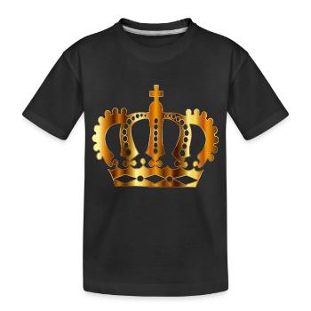 krone crown koenig king castle schloss tower burg2 - Kinder Premium Bio T-Shirt - Schwarz - Vorne