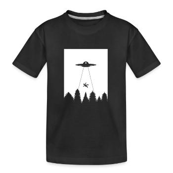 Fliegende Untertasse Ufo Alien shirt Geschenk - Kinder Premium Bio T-Shirt - Schwarz - Vorne
