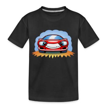 Lustiger Rennwagen - Kinder Premium Bio T-Shirt - Schwarz - Vorne