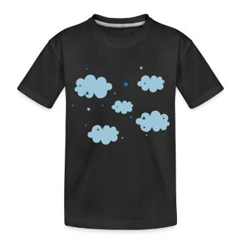 Clouds & Stars - Kids' Premium Organic T-Shirt - black - Front