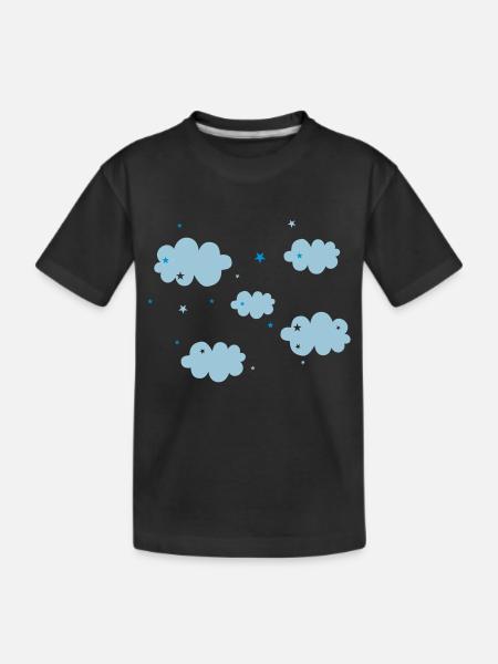 Clouds & Stars - Kids' Premium Organic T-Shirt - black