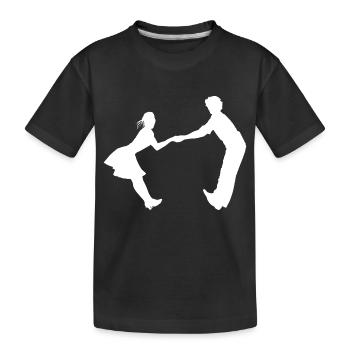 Dancing dance couple music dance music - Kids' Premium Organic T-Shirt - black - Front