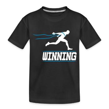 running runner winning 2c I - Kinder Premium Bio T-Shirt - Schwarz - Vorne