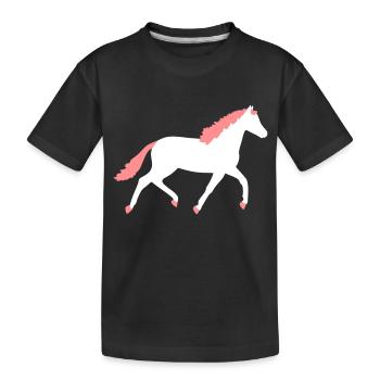 Pferd vektor - Kinder Premium Bio T-Shirt - Schwarz - Vorne
