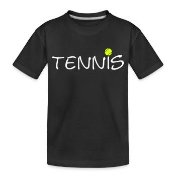 Tennis ball tennis ball racket sports 2c - Kids' Premium Organic T-Shirt - black - Front
