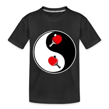 ping pong, yin yang team - Kinder Premium Bio T-Shirt - Schwarz - Vorne