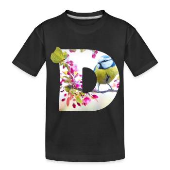 printemps oiseau papillon d - T-shirt bio Premium Enfant - noir - Devant