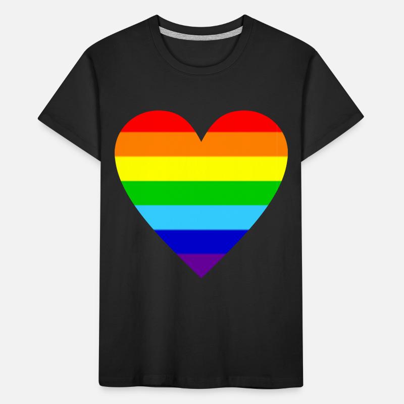 Herz Regenbogen Farben bunt Kinder Premium Bio T-Shirt