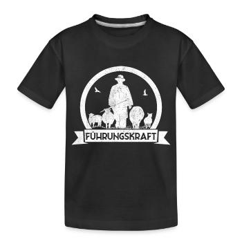 Schäferei Schafe Spruch Führungskraft Schafhirte - Kinder Premium Bio T-Shirt - Schwarz - Vorne