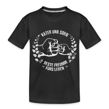 Vater und Sohn - Kinder Premium Bio T-Shirt - Schwarz - Vorne