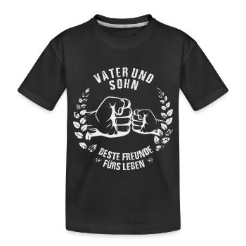 Vater und Sohn - Kinder Premium Bio T-Shirt - Schwarz - Vorne