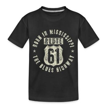 Mississippi Der Blues Highway 61 Musik Usa - Kinder Premium Bio T-Shirt - Schwarz - Vorne