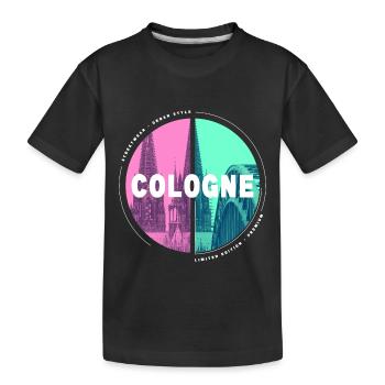 Cathédrale de Cologne Cologne Allemagne City Skyline - T-shirt bio Premium Enfant - noir - Devant