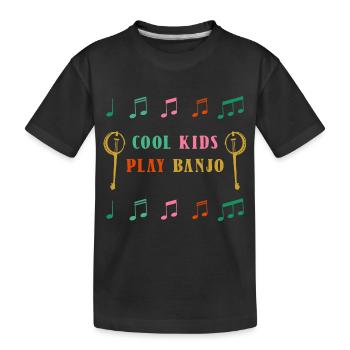 Banjo play banjo player music instrument - Kids' Premium Organic T-Shirt - black - Front