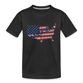 United States of America - Kinder Premium Bio T-Shirt - Schwarz - Vorne