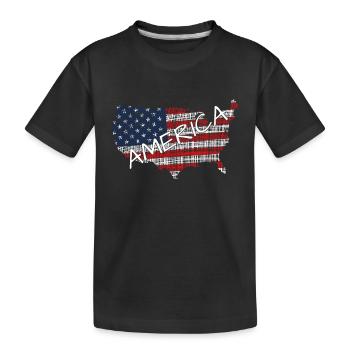America USA - Kinder Premium Bio T-Shirt - Schwarz - Vorne