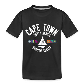 Cape Town yachting center - Kids' Premium Organic T-Shirt - black - Front