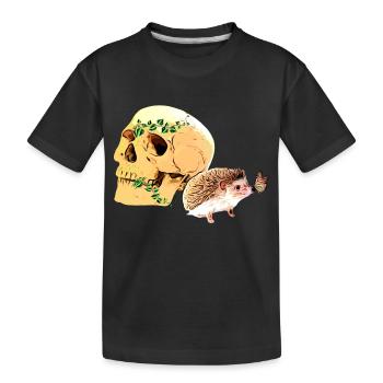 Kleiner neugieriger Igel - Kinder Premium Bio T-Shirt - Schwarz - Vorne