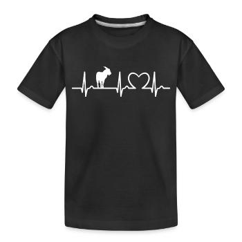 EKG Kurve - Herzkurve - Puls - Ziege - Nutztier - Kinder Premium Bio T-Shirt - Schwarz - Vorne