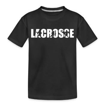 Lacrosse Spieler - Kinder Premium Bio T-Shirt - Schwarz - Vorne