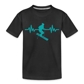 Heartbeat Ski Ski freestyle - T-shirt bio Premium Enfant - noir - Devant