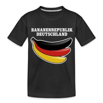 Bananenrepublik Deutschland Satire - Kinder Premium Bio T-Shirt - Schwarz - Vorne
