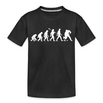 Evolution - Eishockey - Puck - Wintersport - Kinder Premium Bio T-Shirt - Schwarz - Vorne