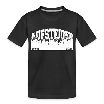 Aufsteiger 2024 Aufstieg Fußball Handball - Kinder Premium Bio T-Shirt - Schwarz - Vorne