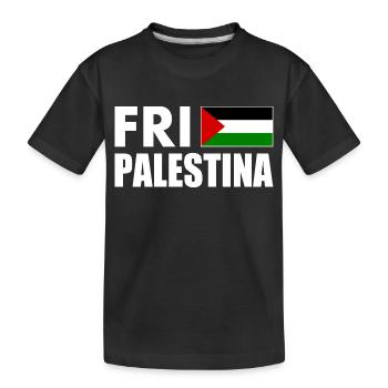 Fri palestina - Kids' Premium Organic T-Shirt - black - Front