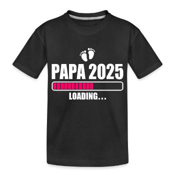 Papa 2025 - Kinder Premium Bio T-Shirt - Schwarz - Vorne